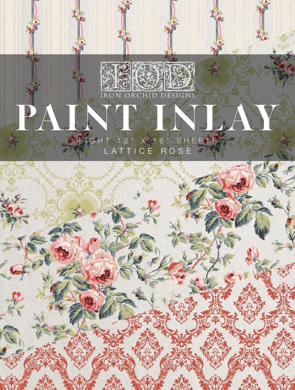 Lattice Rose Paint Inlay by Iron Orchid Designs IOD