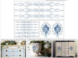 Trompe L'oeil Bleu Paint Inlay by Iron Orchid Designs IOD