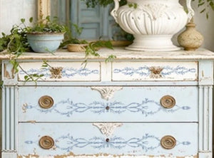 Trompe L'oeil Bleu Paint Inlay by Iron Orchid Designs IOD