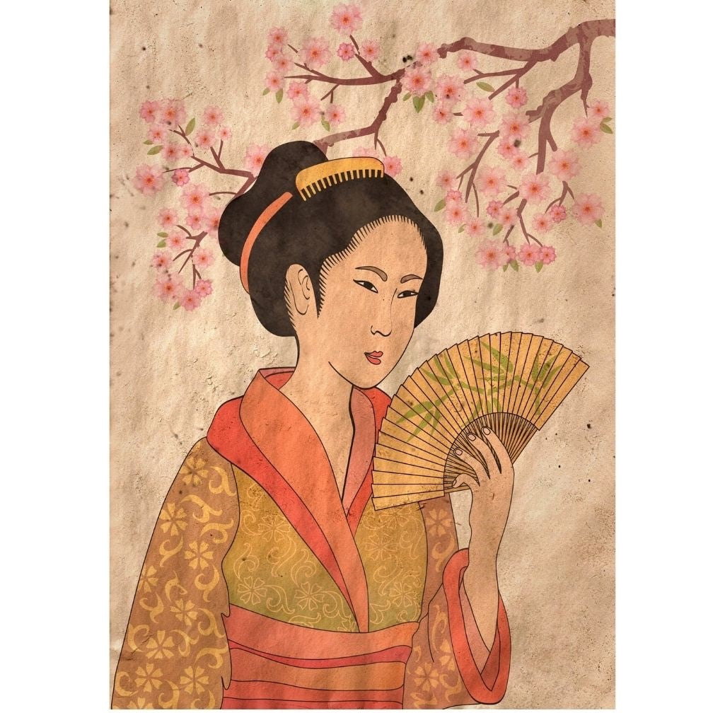 Decoupage Paper Reverse Geisha, Mint by Michelle